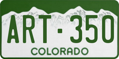 CO license plate ART350