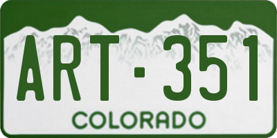CO license plate ART351