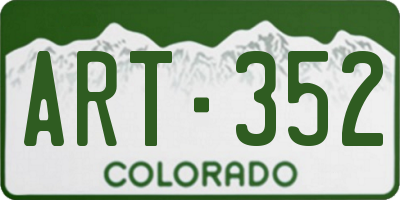 CO license plate ART352