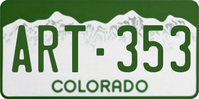 CO license plate ART353