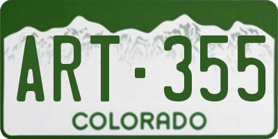 CO license plate ART355