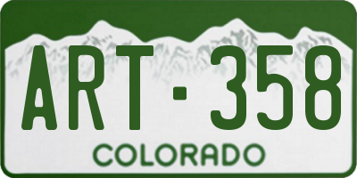 CO license plate ART358