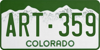 CO license plate ART359