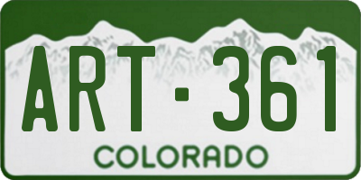 CO license plate ART361