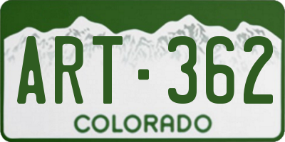 CO license plate ART362