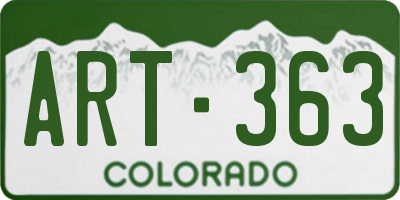 CO license plate ART363