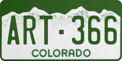 CO license plate ART366