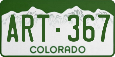 CO license plate ART367