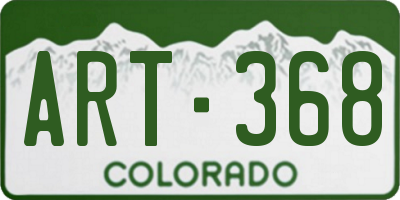 CO license plate ART368