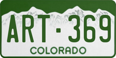 CO license plate ART369