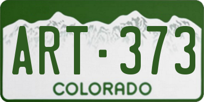 CO license plate ART373