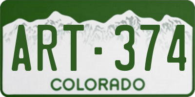 CO license plate ART374