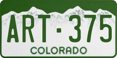 CO license plate ART375