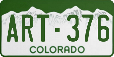 CO license plate ART376