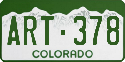 CO license plate ART378