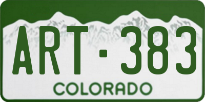 CO license plate ART383