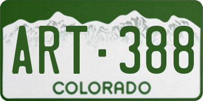 CO license plate ART388