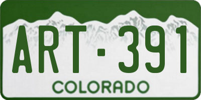 CO license plate ART391