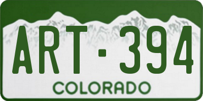 CO license plate ART394