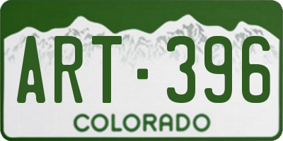 CO license plate ART396