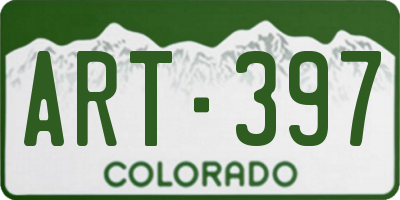 CO license plate ART397