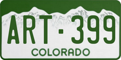 CO license plate ART399
