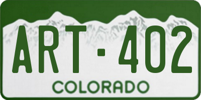 CO license plate ART402