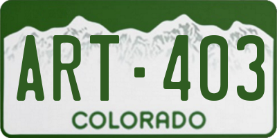 CO license plate ART403
