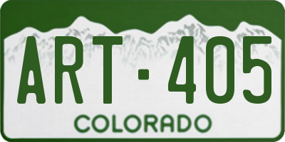 CO license plate ART405