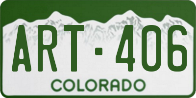 CO license plate ART406