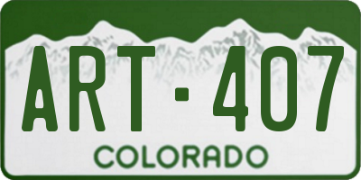 CO license plate ART407