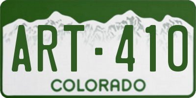 CO license plate ART410