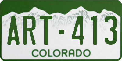 CO license plate ART413