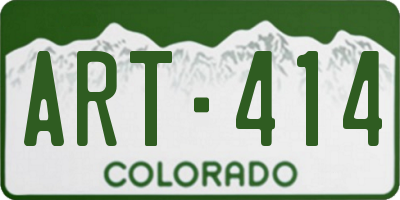 CO license plate ART414