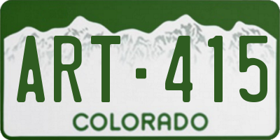 CO license plate ART415