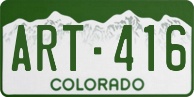 CO license plate ART416