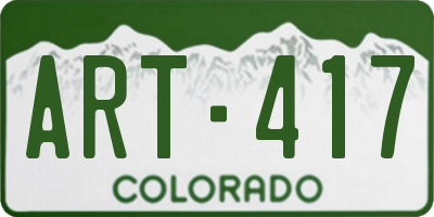 CO license plate ART417