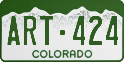 CO license plate ART424