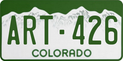 CO license plate ART426