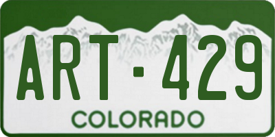 CO license plate ART429
