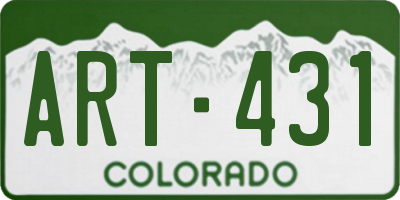 CO license plate ART431