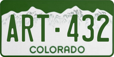 CO license plate ART432