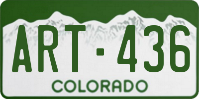 CO license plate ART436