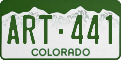 CO license plate ART441