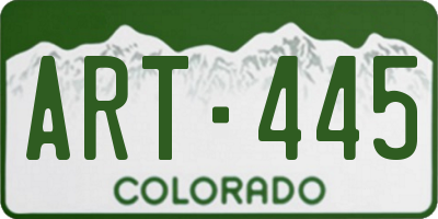 CO license plate ART445