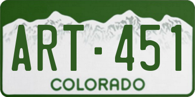 CO license plate ART451