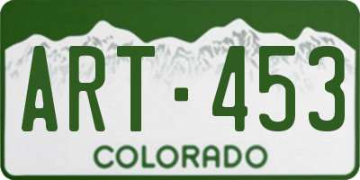 CO license plate ART453