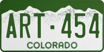 CO license plate ART454