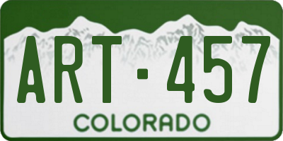 CO license plate ART457