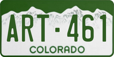 CO license plate ART461